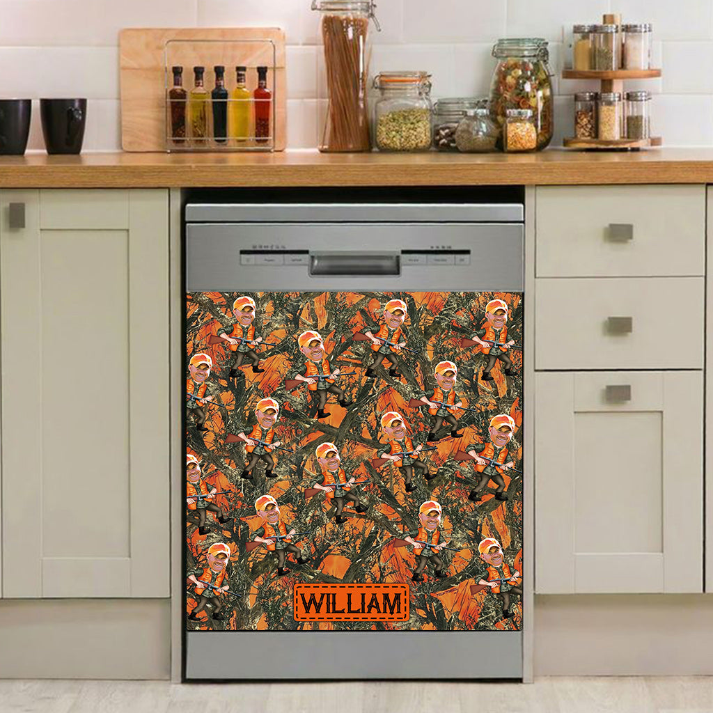 Photo Inserted Hunter - Personalized Hunting Dishwasher Cover