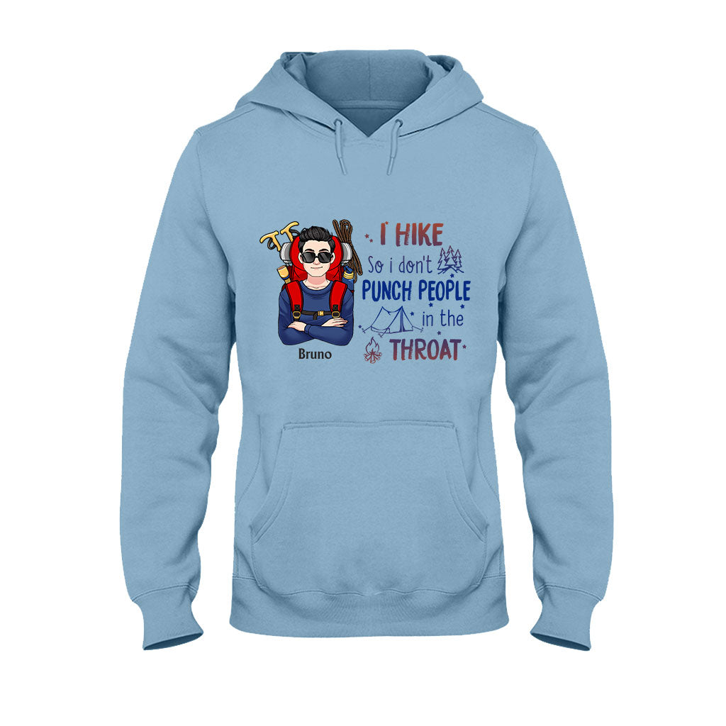 Je fais de la randonnée pour ne pas frapper les gens à la gorge - T-shirt et sweat à capuche de randonnée personnalisés