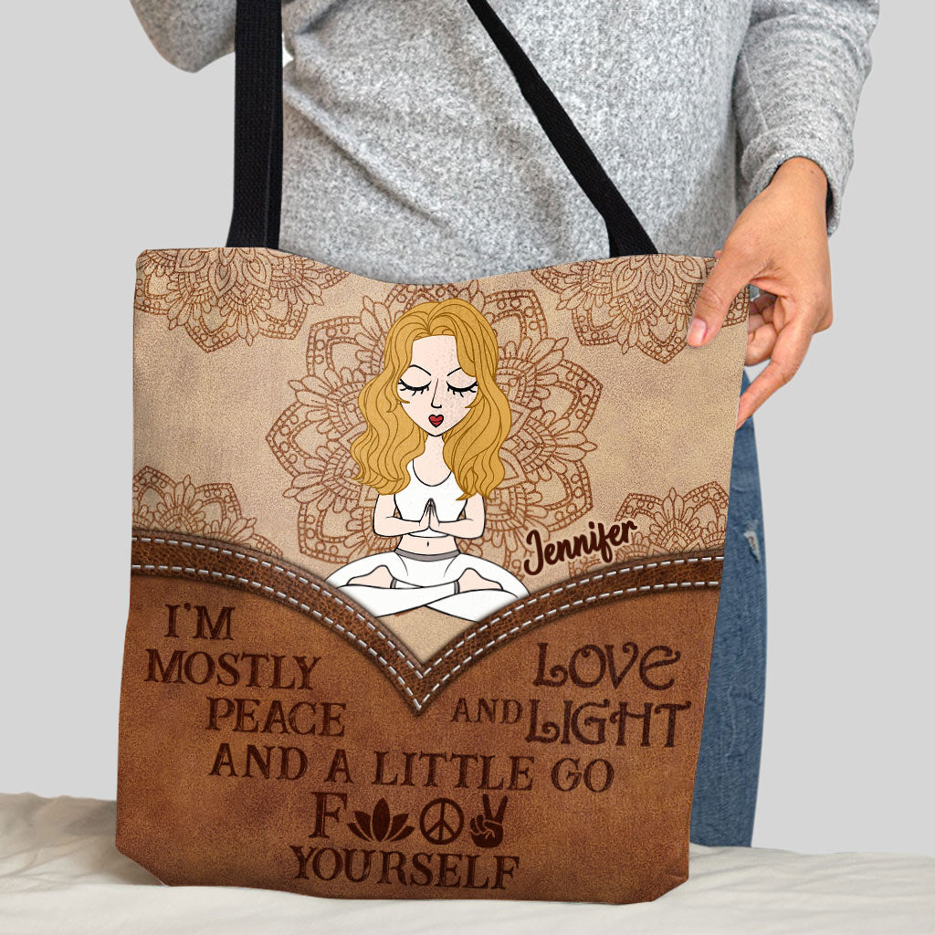 Je suis surtout la paix - Sac fourre-tout de yoga personnalisé