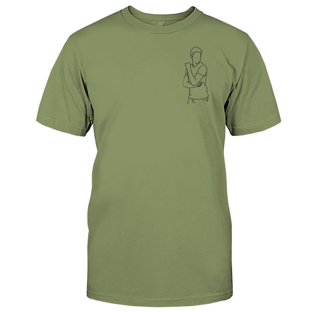T-shirt brodé personnalisé pour petit-fils - Illustration au trait