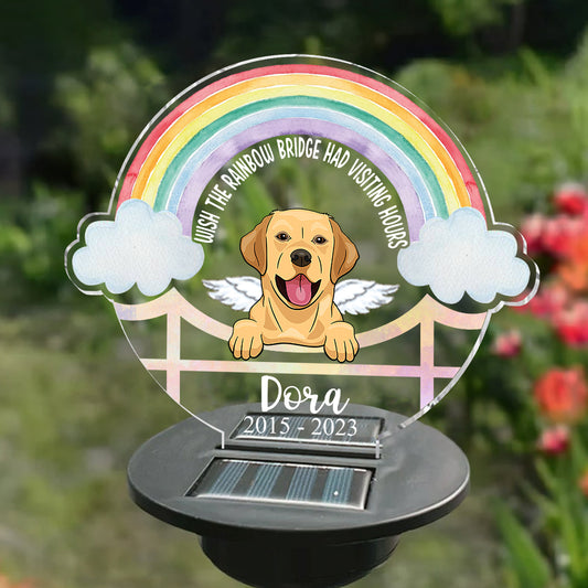 Regenbogenbrücke – Personalisierte Solar-Gartenleuchte für Hunde