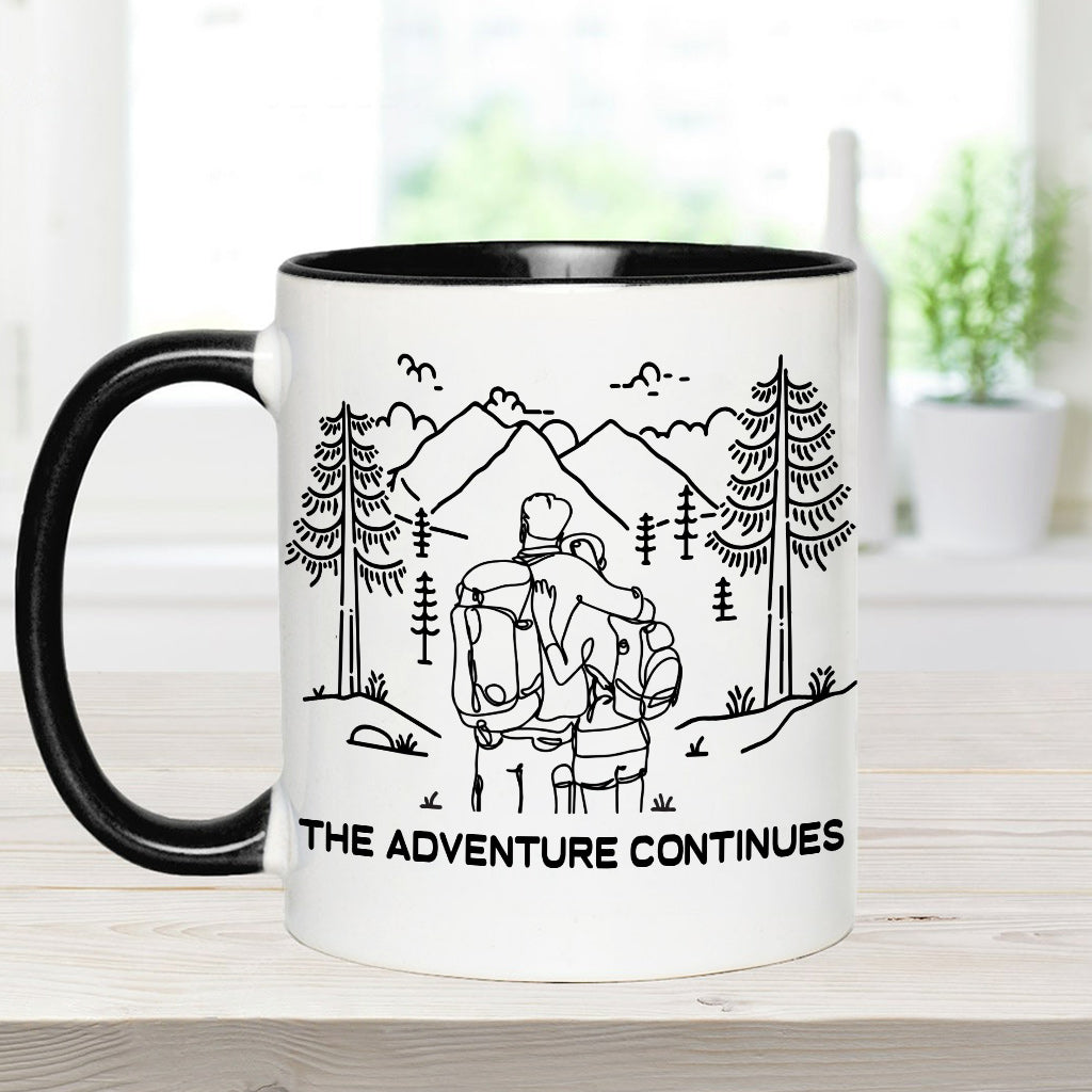 L'aventure continue - Mug de randonnée personnalisé