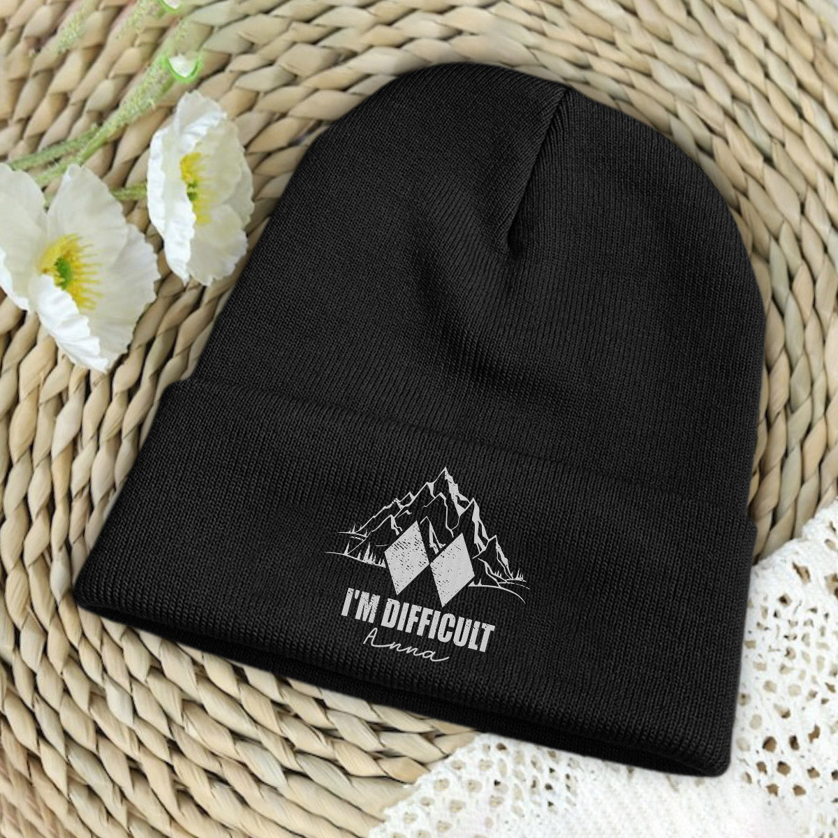 Je suis difficile - Bonnet de ski brodé personnalisé