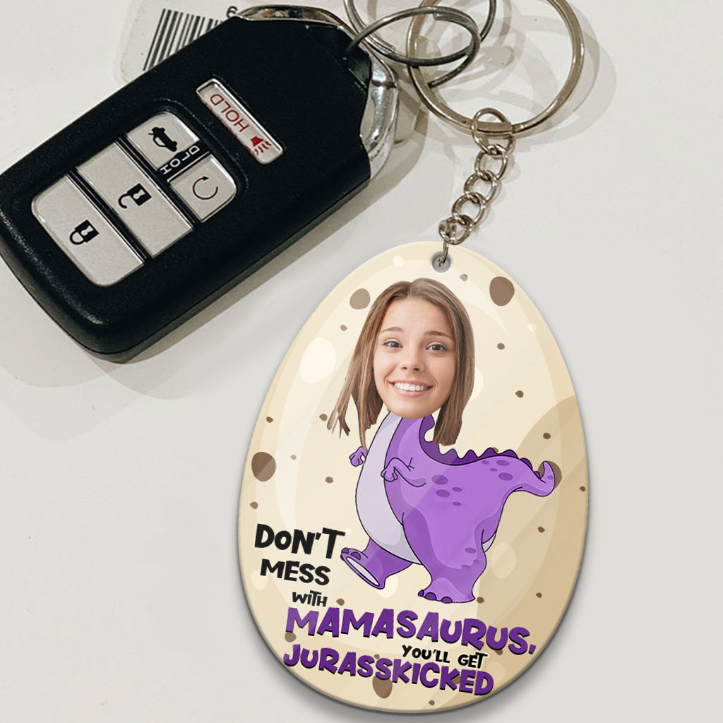 Don't Mess With Mamasaurus Jurasskicked - Personalized Mother Keychain