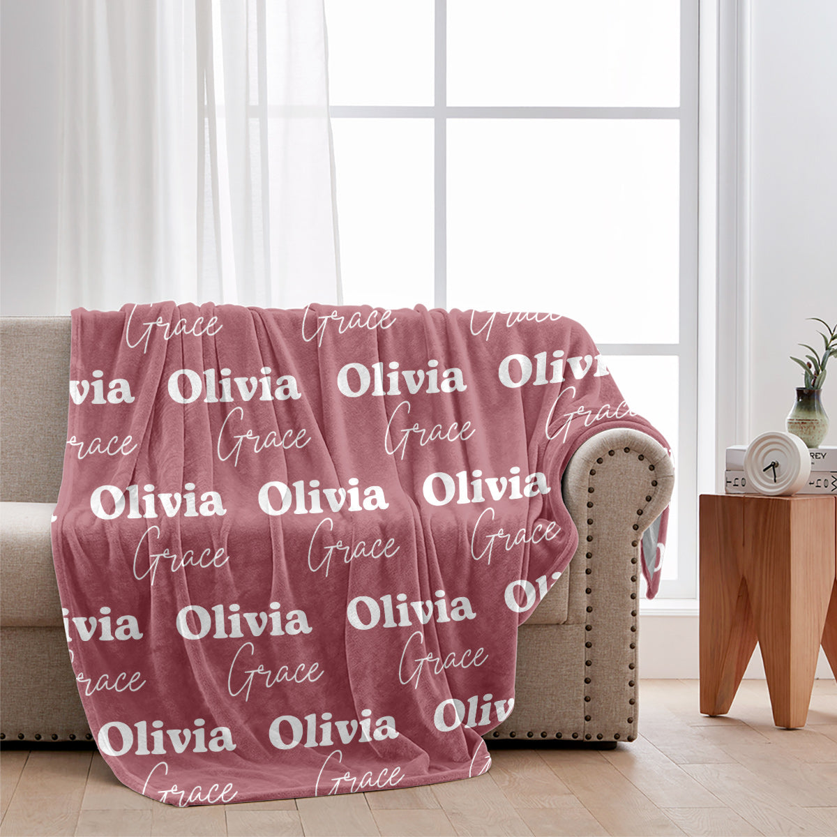 Couverture personnalisée pour fille - Motif avec nom