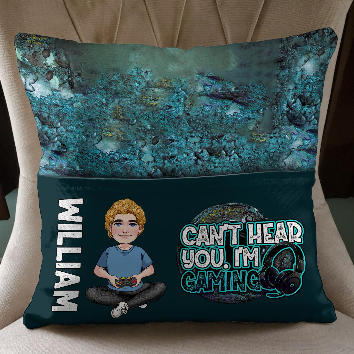Can't Hear You I'm Gaming - Personalized Video Game Pocket Pillow