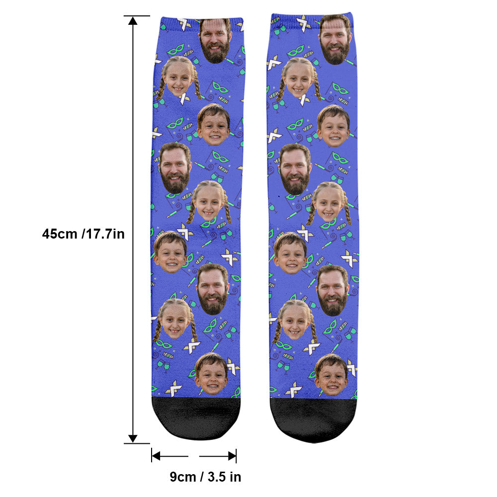 Custom Face Party Pattern - Personalized Father Socks