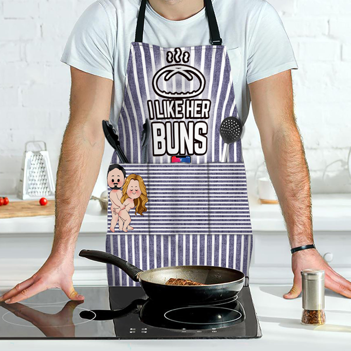 I Like His Meat I Like Her Buns - Personalized Couple Apron