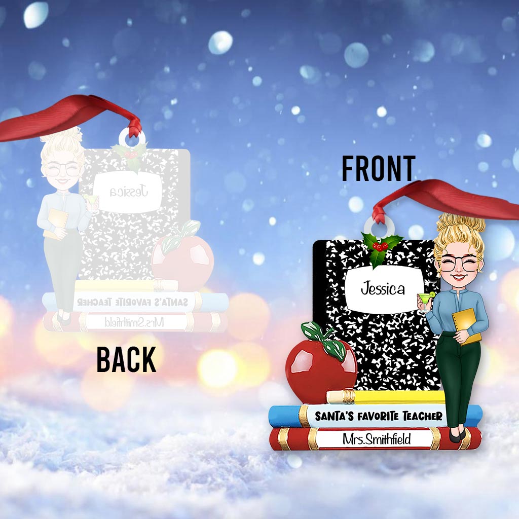 Weihnachtsmanns Lieblingslehrer – Personalisierter Lehrer-Weihnachtsbaumschmuck