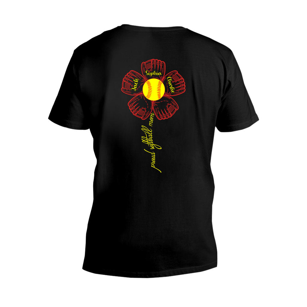 Stolze Softball-Mama, Oma und Tante – Personalisiertes Softball-T-Shirt und Hoodie
