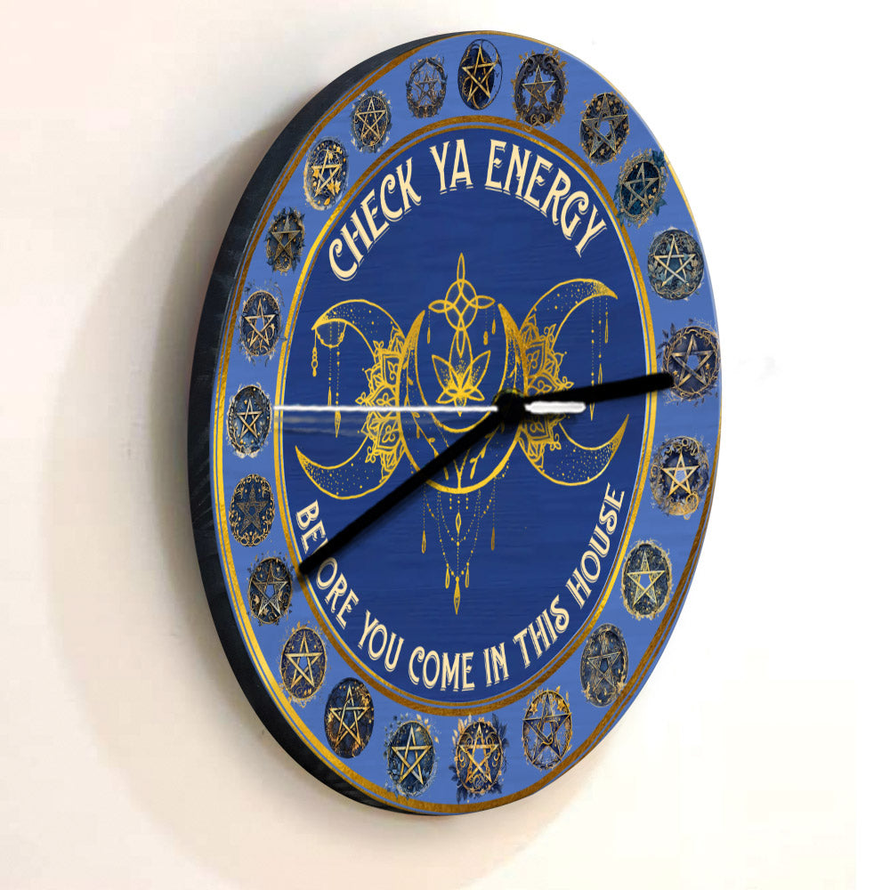 Check Your Energy - Witch Wall Clock