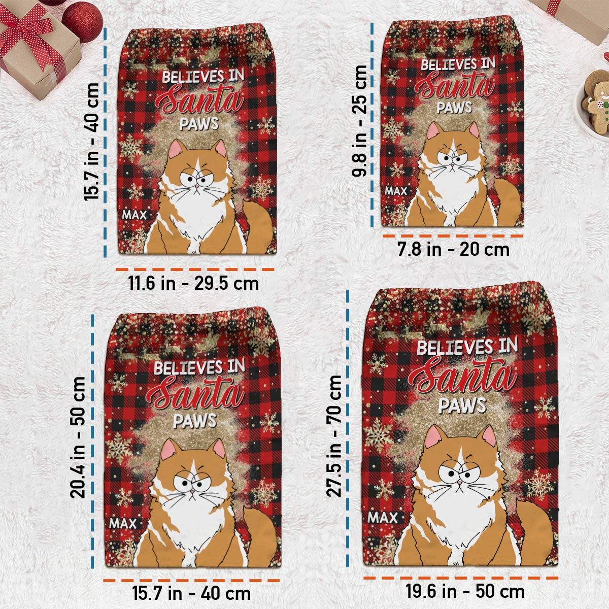 Glaubt an Weihnachtsmannpfoten – Personalisierte Katzen-Weihnachtsgeschenktüte