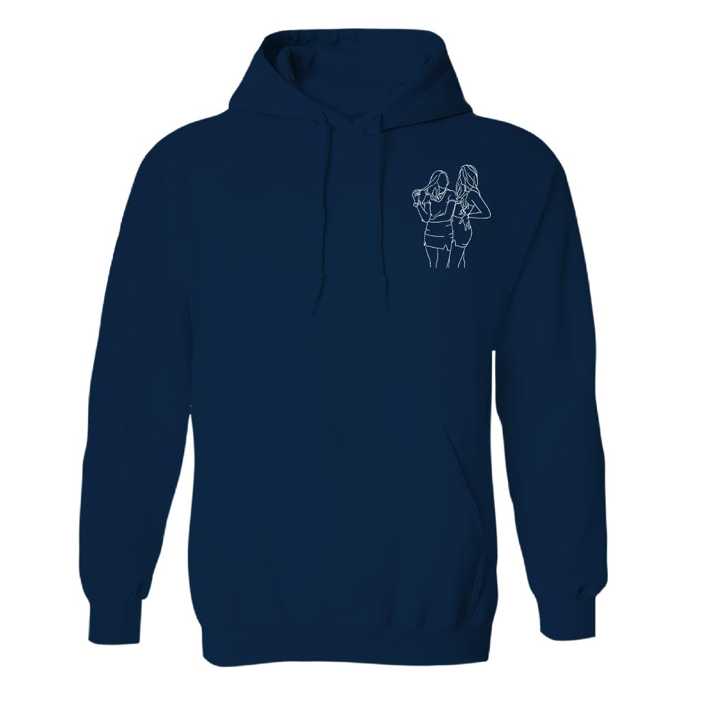 Custom Line Art - Personalized granddaughter Embroidered Hoodie