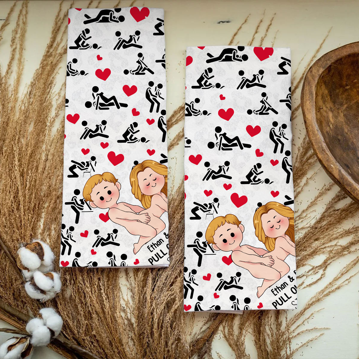 Pull Out Game - Personalized Couple Golf Towel