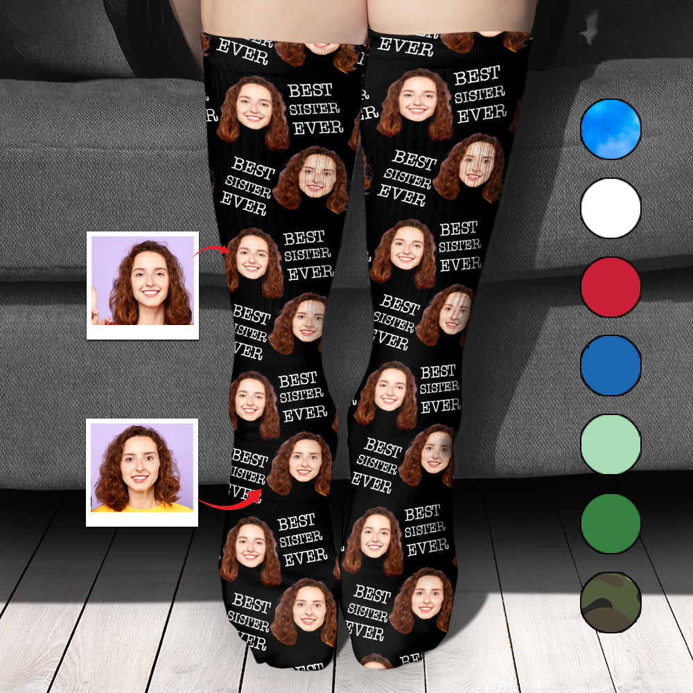 Chaussettes personnalisées pour frères et sœurs - Face personnalisée