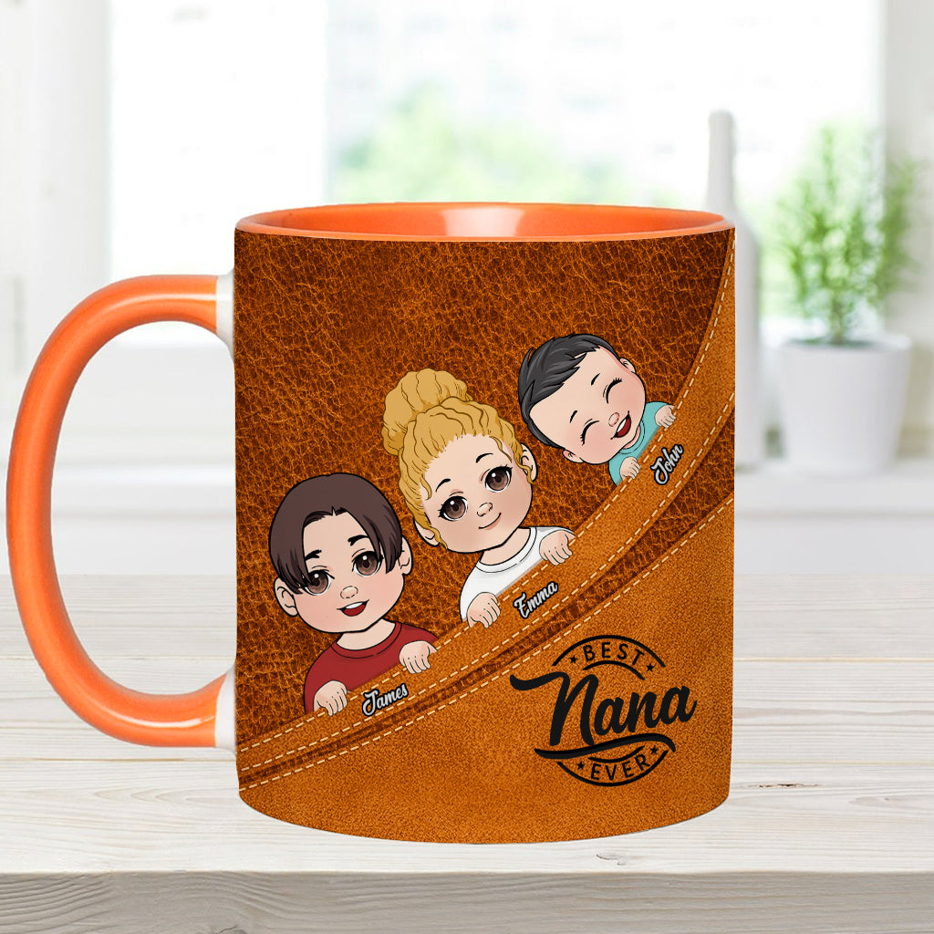 Best Grandma / Grandpa / Dad / Mom Ever - Personalized Grandma Accent Mug