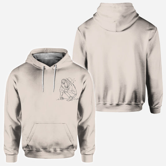 Strichzeichnung - Personalisiertes Stiefmutter-T-Shirt