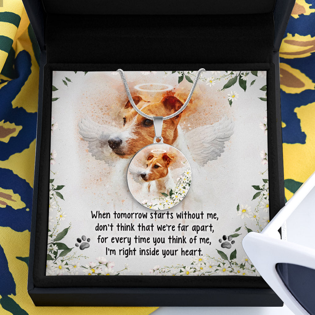 Quand demain commence sans moi - Pendentif rond personnalisé - Cadeau pour les amoureux des chiens et des chats ayant perdu un animal de compagnie
