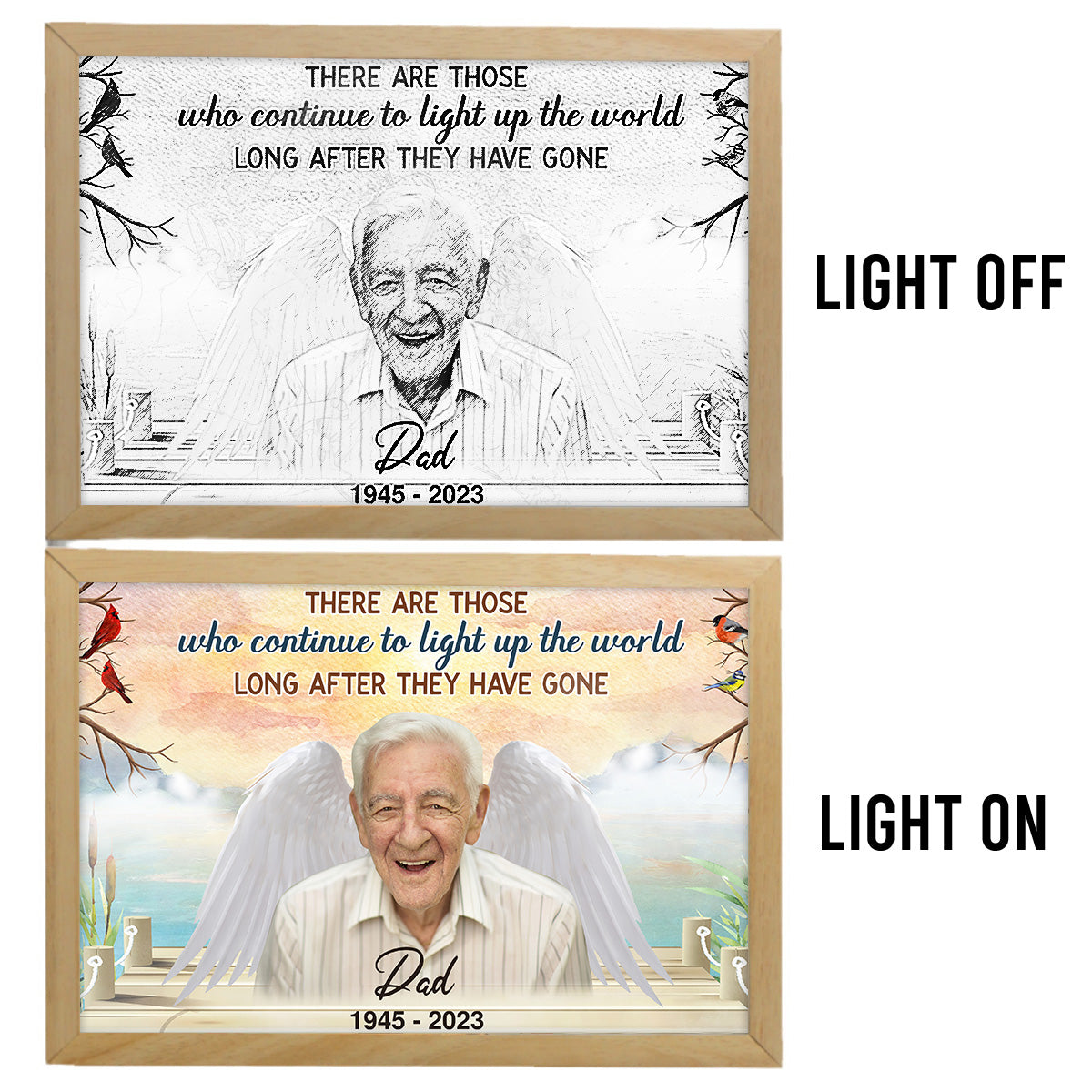 Light Up The World - Memorial gift for loss of - Personalized Light Photo Frame
