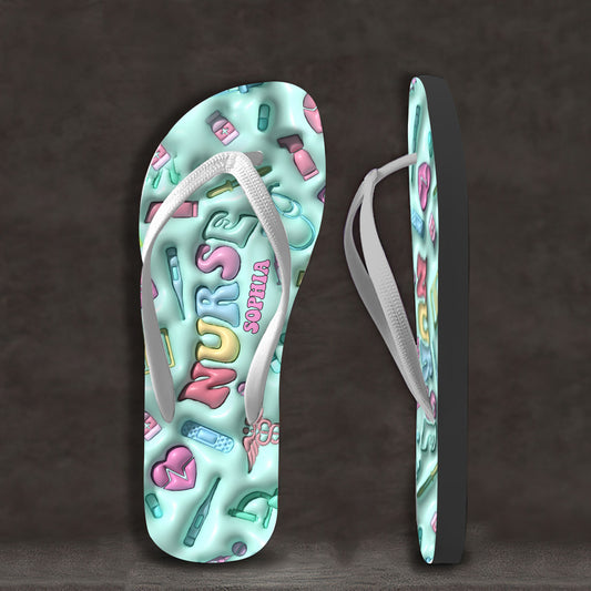 Nurse Life - Personalized Nurse Flip Flops