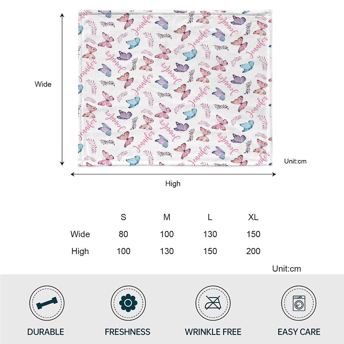 Butterfly Custom Name - Personalized Grandma Blanket