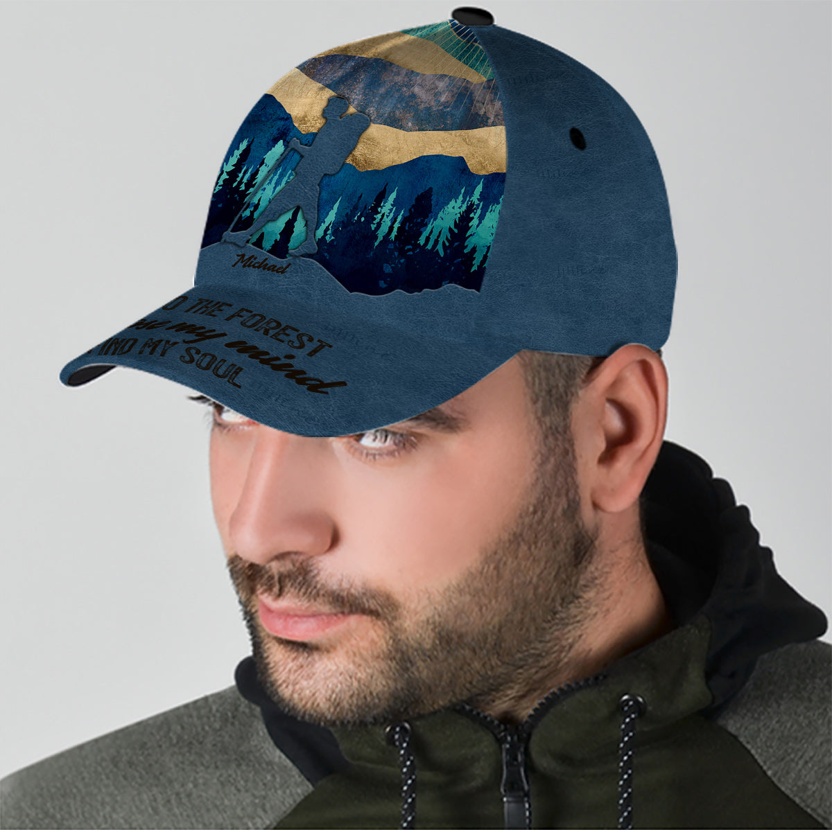 Und hinein in den Wald gehe ich – personalisierte klassische Wanderkappe