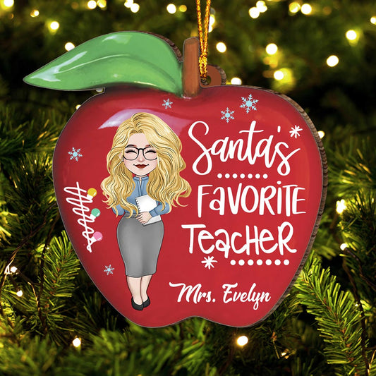 Santa's Favorite Teacher - Personalized Teacher Ornament