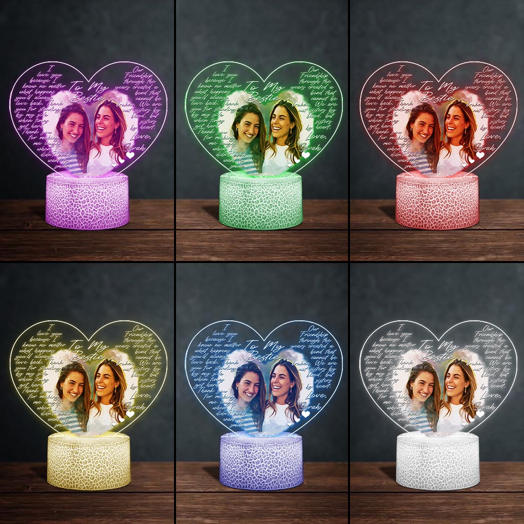 To My Bestie - Personalized Bestie Shaped Plaque Light Base