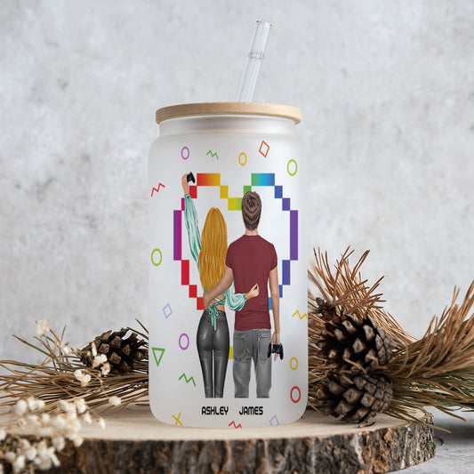 I Will Always Be Your Player Two - Personalized Video Game Can Glass