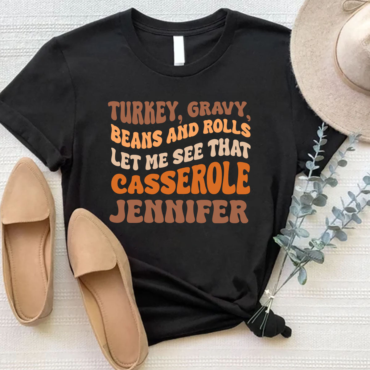 Zeig mir deinen Auflauf! – Personalisiertes Thanksgiving-T-Shirt und Hoodie