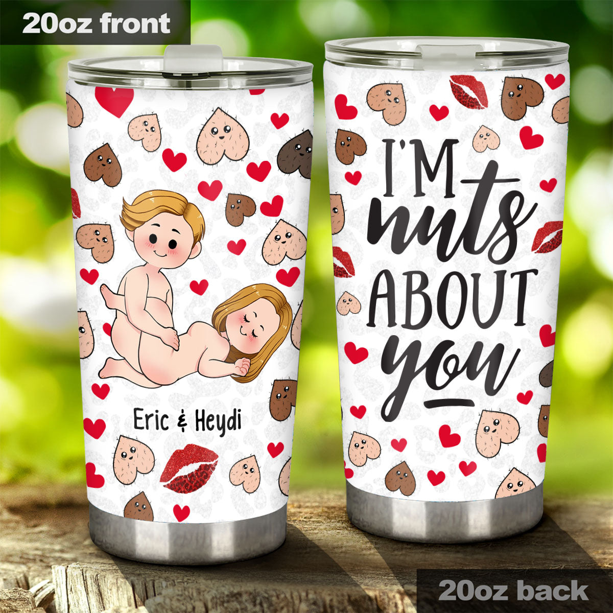 I'm Nuts About You - Personalized Couple Tumbler