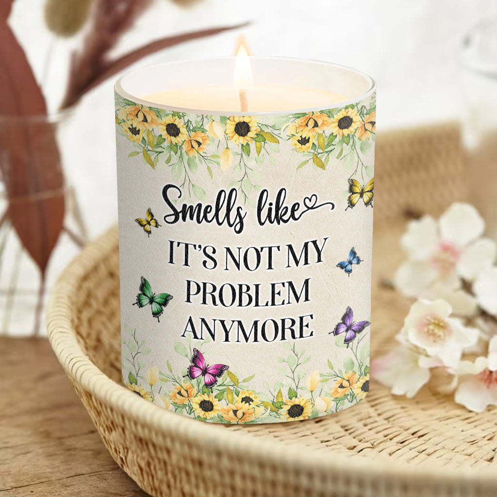 Ça sent le « Ce n'est pas mon problème ! » - Bougie personnalisée de collection avec couvercle en bois