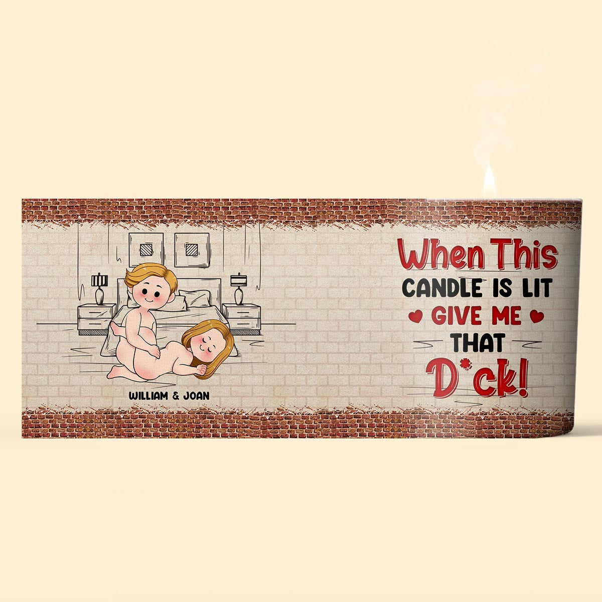 When This Candle Is Lid - Personalized Couple Candle With Wooden Lid