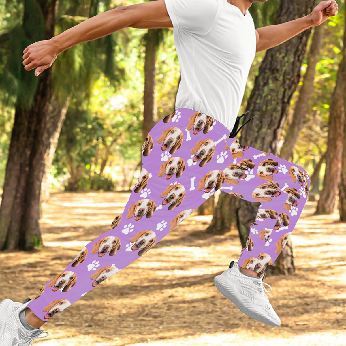 Pantalon de survêtement unisexe personnalisé avec photo d'animal de compagnie - Cadeau pour les amoureux des chiens - Pantalon de survêtement unisexe personnalisé