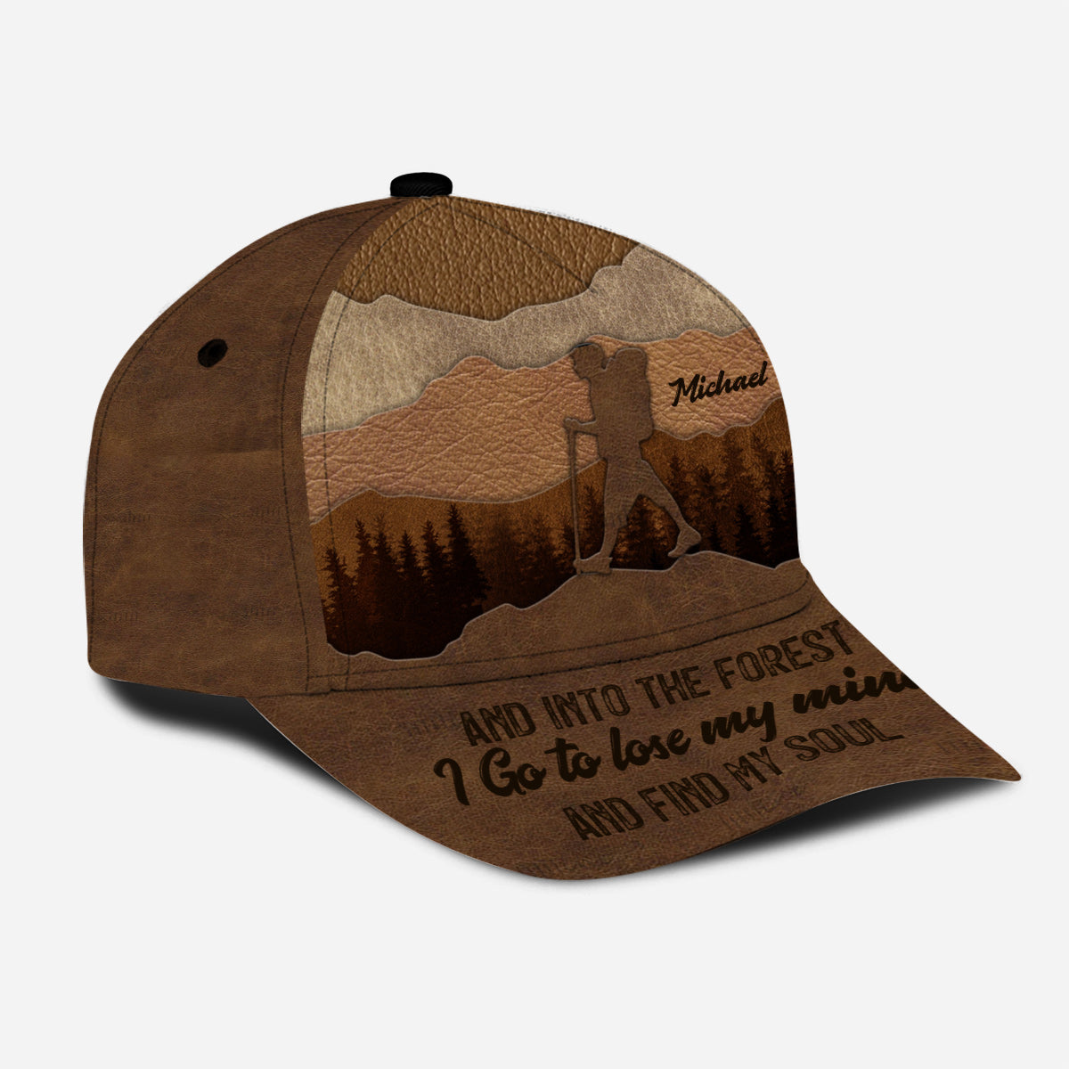 Und hinein in den Wald gehe ich - Personalisierte klassische Wanderkappe