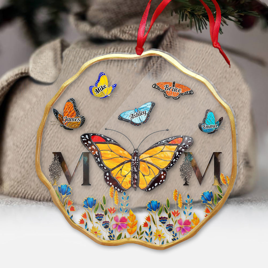 Butterfly Mother - Personalized Mother Transparent Ornament
