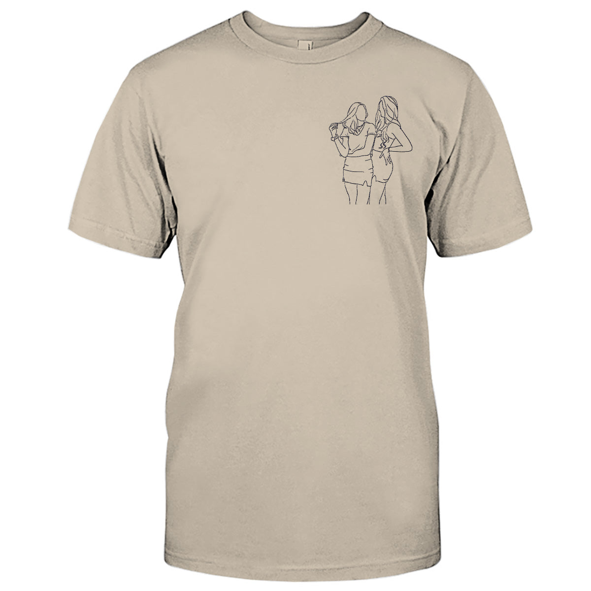 Custom Line Art - Personalized granddaughter Embroidered T-shirt