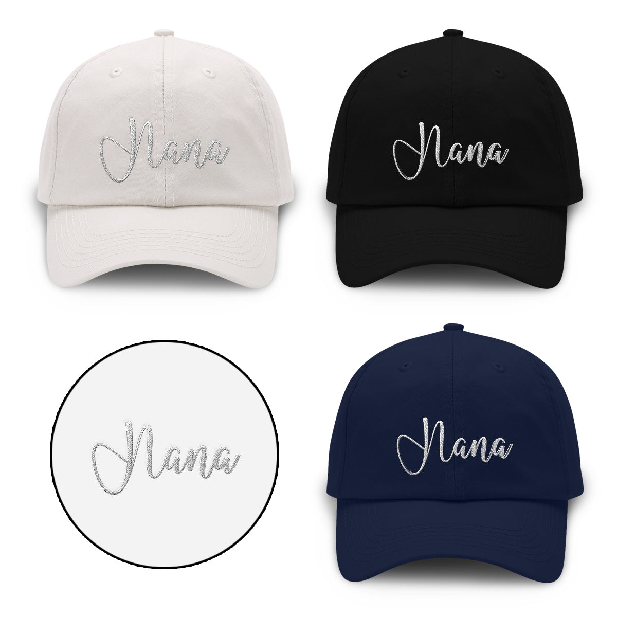 Casquette classique brodée personnalisée avec nom pour grand-mère