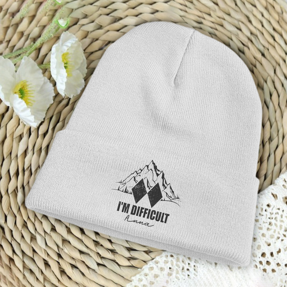 Je suis difficile - Bonnet de ski brodé personnalisé