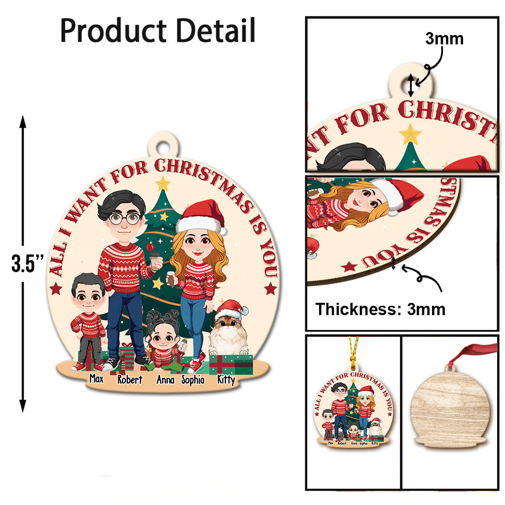 All I Want For Chrismas Is You - Personalized Couple Ornament
