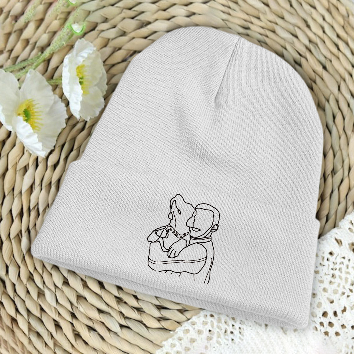 Individuelles Foto – Personalisierte Hunde-Mütze mit Stickerei