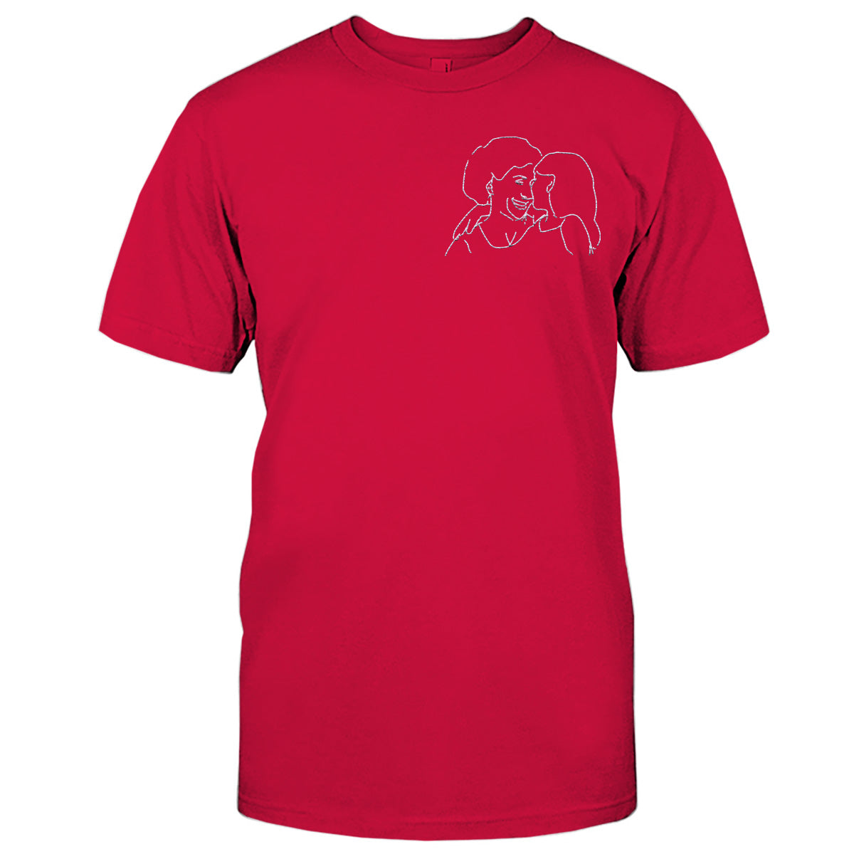 T-shirt brodé personnalisé « Grand-mère » avec motif au trait