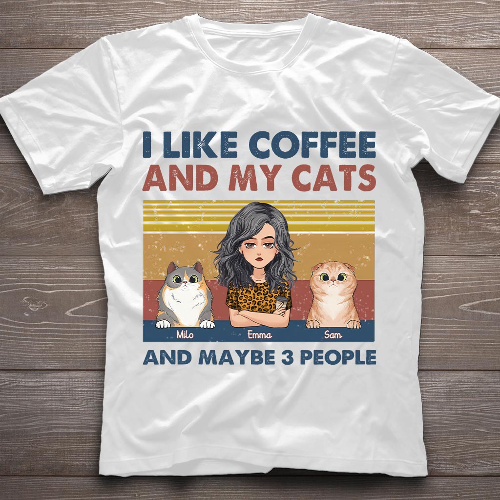 Ich mag Kaffee und meinen Hund – Hundegeschenk für Katzenliebhaber – Personalisiertes T-Shirt und Hoodie