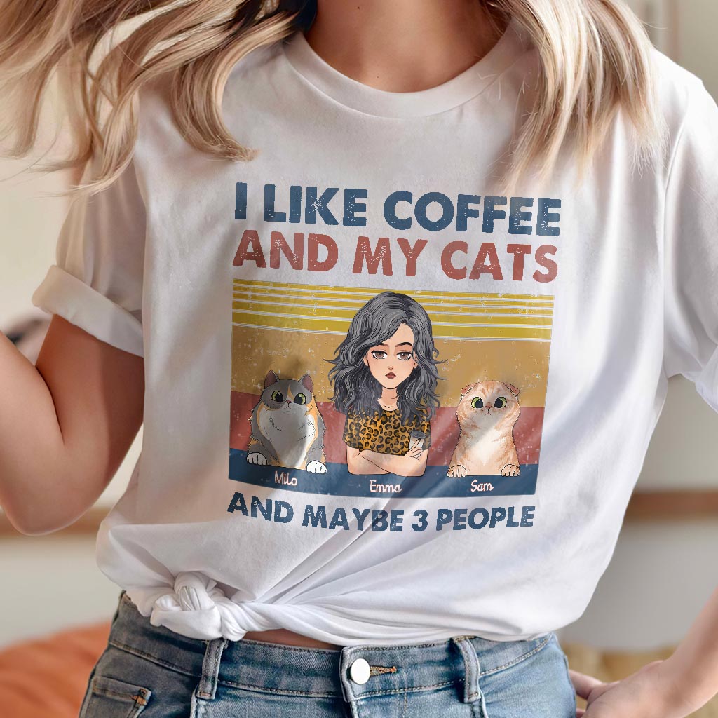 Ich mag Kaffee und meinen Hund – Hundegeschenk für Katzenliebhaber – Personalisiertes T-Shirt und Hoodie