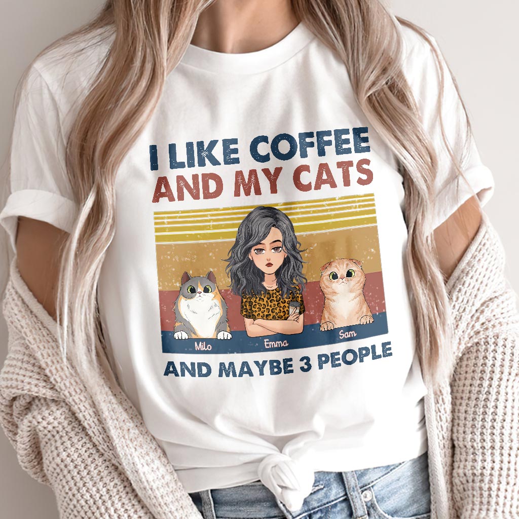 Ich mag Kaffee und meinen Hund – Hundegeschenk für Katzenliebhaber – Personalisiertes T-Shirt und Hoodie