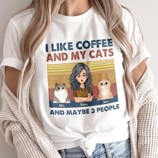 J'aime le café et mon chien - Cadeau pour amoureux des chats - T-shirt et sweat à capuche personnalisés