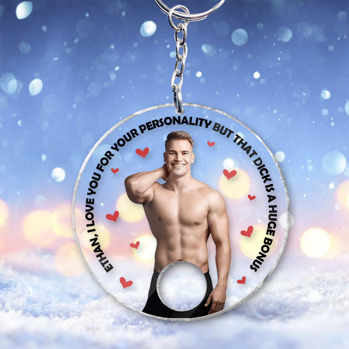 I Love You For Your Personality - Personalized Couple Keychain