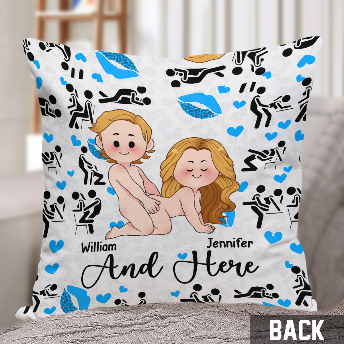 We Had Sex Here And Here - Personalized Couple Throw Pillow