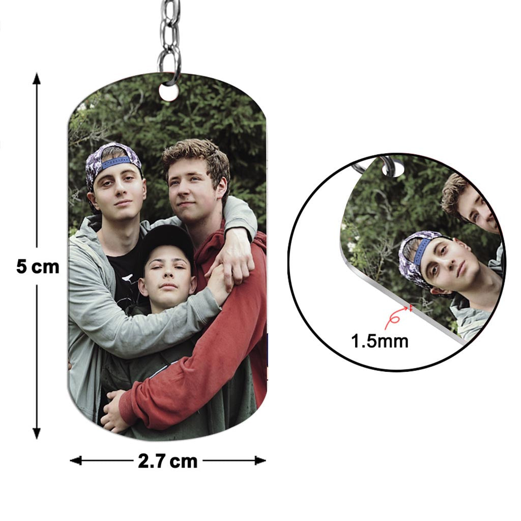 This Awesome Dad Belongs - Gift for dad, uncle, brother, grandpa - Personalized Stainless Steel Keychain