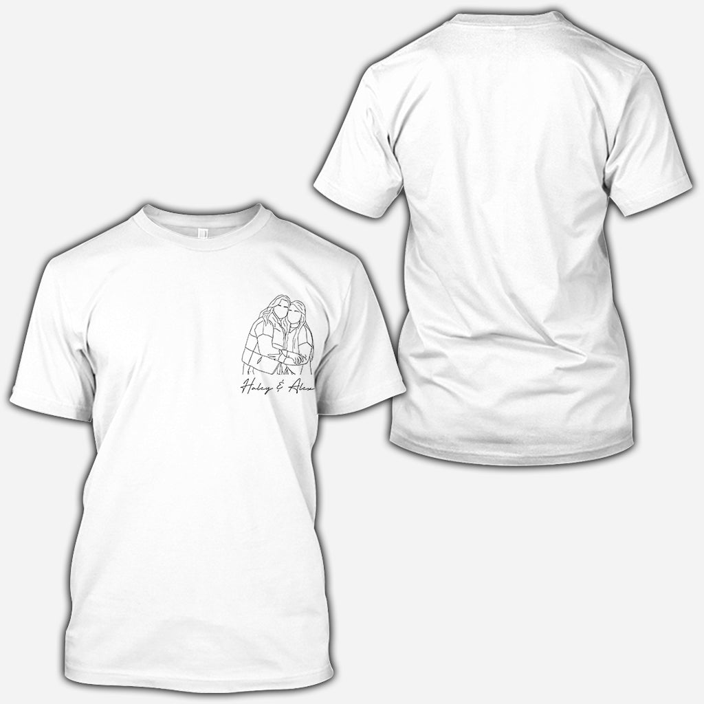 T-shirt personnalisé « Meilleures amies » avec motif au trait